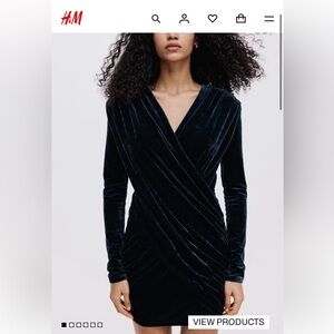 Elegant Dark Turquoise Wrap Dress